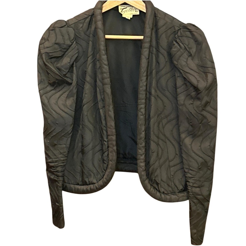 80s Together Judy Caliendo Bolero Jacket Puffy Sleeve Goth Glam Victorian